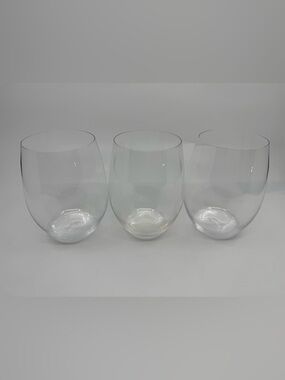 Riedel Stemless Flat Wine Glass Tumblers 3 Pcs *READ*